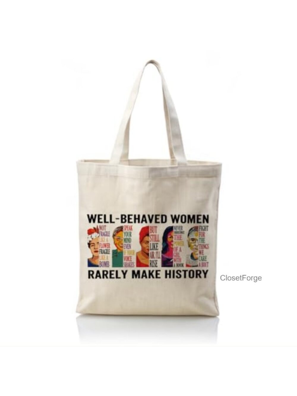 Canvas Tote Bag Feminist Quotes Reusable Shopping Bag